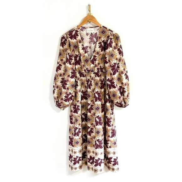 Cara Cara Midi Floral Long-Sleeve Ginger Dress - Picture 2 of 6